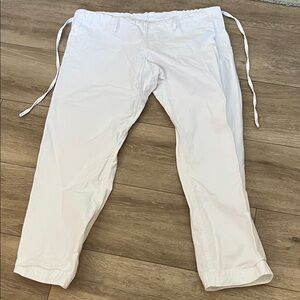 Adult Heavyweight White Unisex Traditional Waist Martial Arts Training Pants